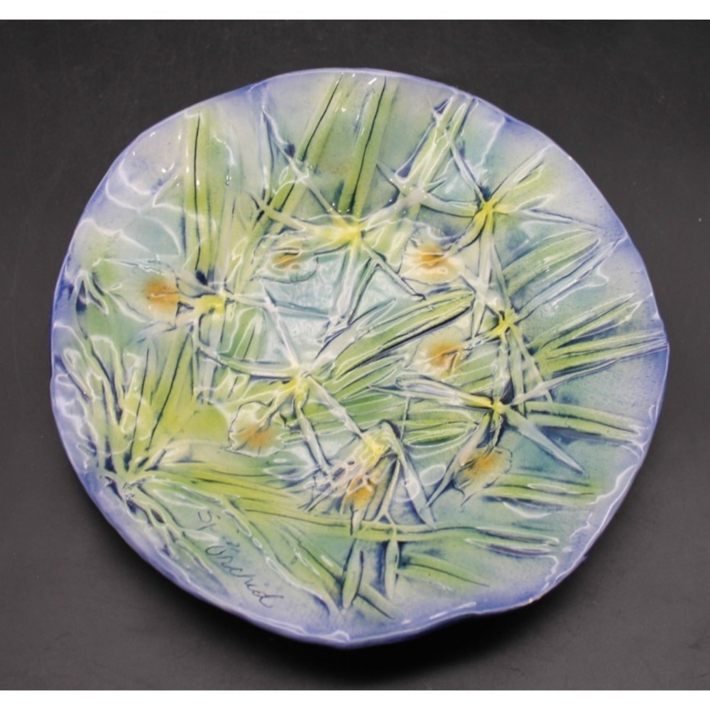 Kani of Hawaii Orchid Plate Hand Painted Tropical Floral Signed Wall Art Dish